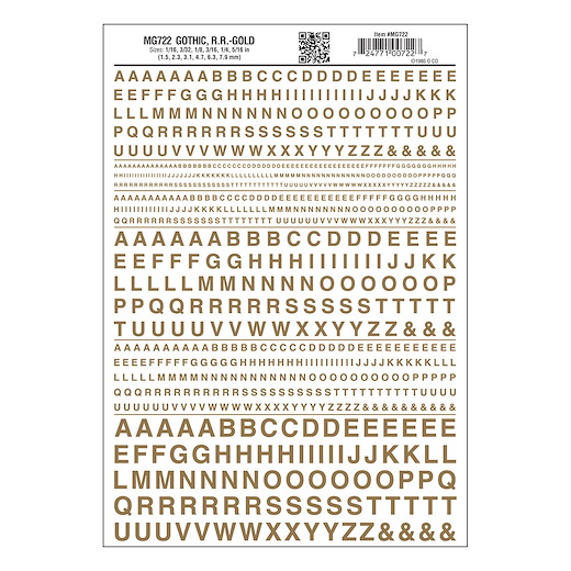 gotische Buchstaben, gold