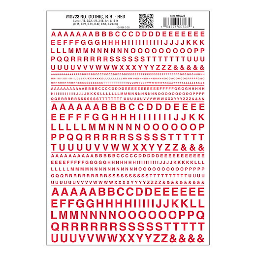 gotische Buchstaben, rot