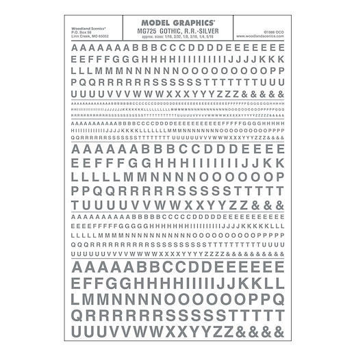 gotische Buchstaben, silber