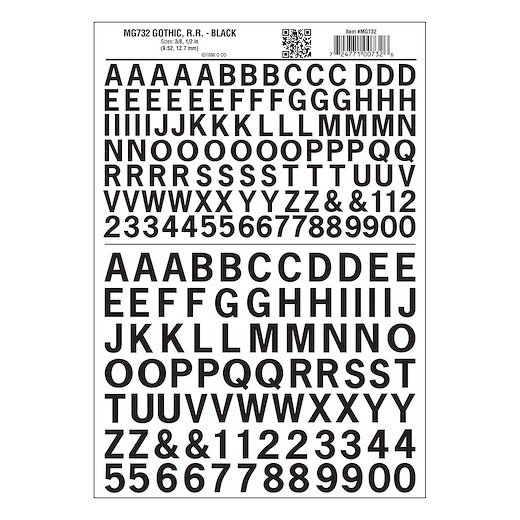 Buchstaben & Zahlen, schwarz