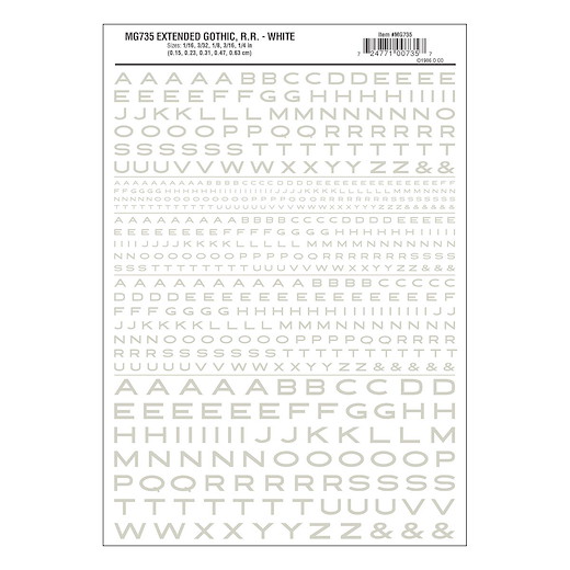 Buchstaben, ausgedehnt, weiss