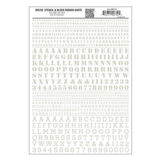 Buchstaben, Schablonen & Blockschrift, weiss