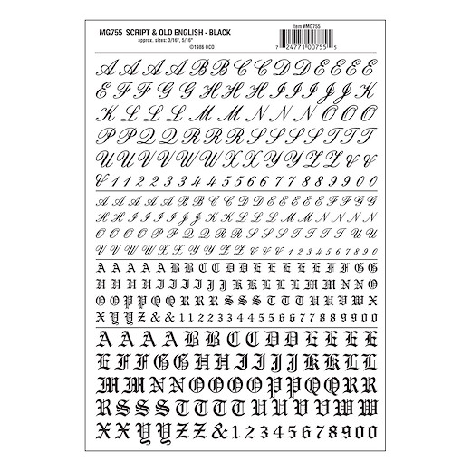 Buchstaben & Zahlen, Altengl. + Schreibschr.,