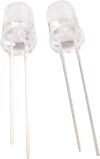 LED 5mm klar tagesl.weiss 4-19V 2er Set