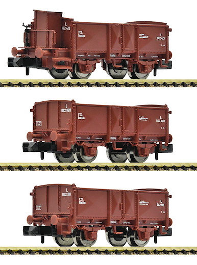3-tlg. Set: Offene Güterwagen, FS