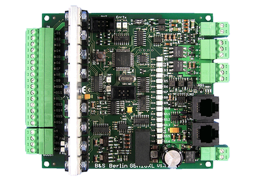 GBM16XL 16 Kanal, 8A pro Kanal Rückmelder mit LocoNet und RS-Bus