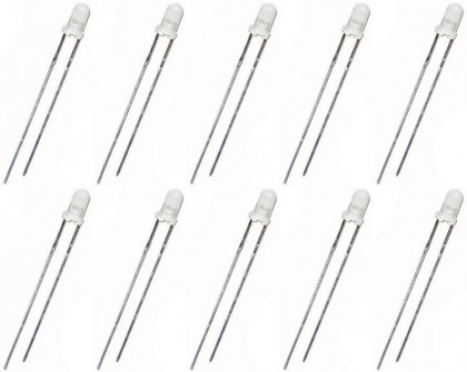 LED 3mm diffus integrierter Widerstand für 5-24V LGB Glühlampen Ersatz, Farbe: Kaltweiss