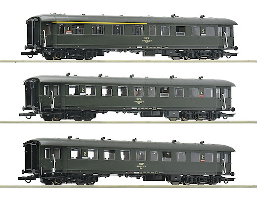 3-tlg. Set: Personenwagen, PKP
