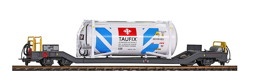 RhB Sb-v 7721 Tragwagen mit Streusalz-Container "Taufix"
