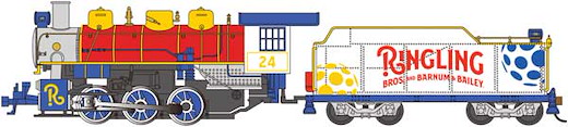 0-6-0 Steam w/Tender 24, RB&B&BC