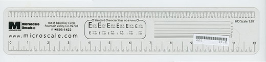 Clear HO Scale Ruler