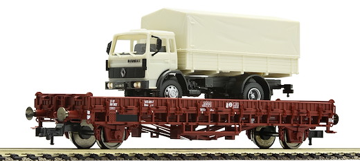 Flachwagen mit Lkw, SNCF