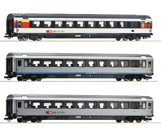 3-tlg. Set 2: EuroCity-Wagen EC 7, SBB