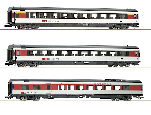 Set: 3-tlg. Reisezugwagen, SBB