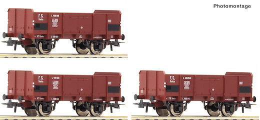Set: 3-tlg. Offene Güterwagen, FS