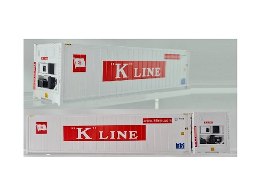 2er-Set Container 40" Frigo HC K LINE , Weiss con banda Rot, Schrift Weiss