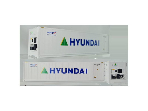 Set di 2 Container 40" Frigo HC HYUNDAI , Weiss, Schrift Blau