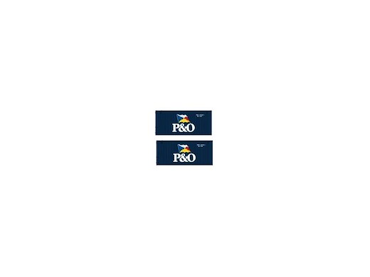 2er-Set Container 20" P&O, Blau scuro, Schrift Weiss
