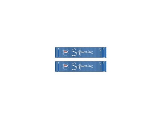 Set di 2 Container 45" Safmarine, Blau, Schrift Weiss