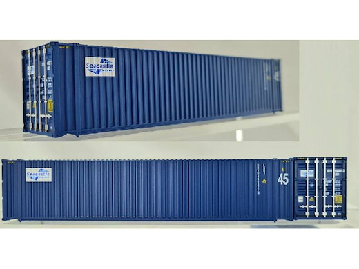 2er-Set Container 45" SEACASTLE, Blau, Schrift Weiss und Blau