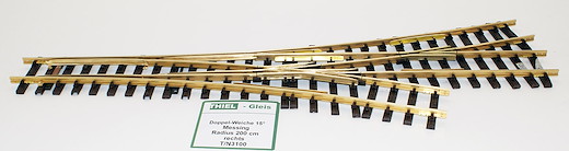 Dreiwegweiche Messing 10° 1.Abgang rechts/ L. 750mm