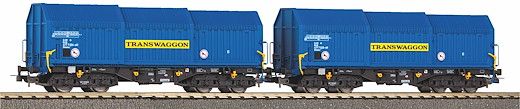 2er Set Teleskophaubenwagen Transwaggon V, Privatbahn