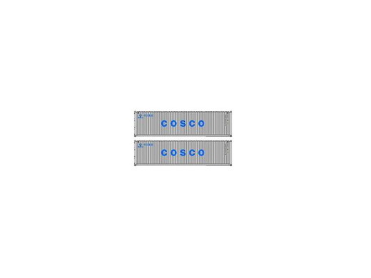 H0 1:87 - Set 2 Container 40 HC COSCO, grau, blaue Schrift