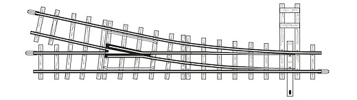 H0e 12° Weiche rechts, 147mm, R 515