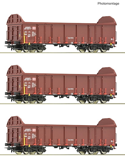 3-tlg. Set: Offene Güterwagen, DB AG