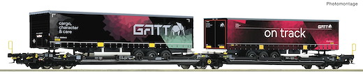 Doppeltaschen-Gelenkwagen T3000e, TX Logistik, Privatbahn