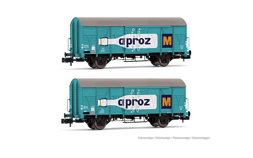 SBB 2-teiliges Set 2-achsiger gedeckter Güterwagen K4, APROZ, Ep. III