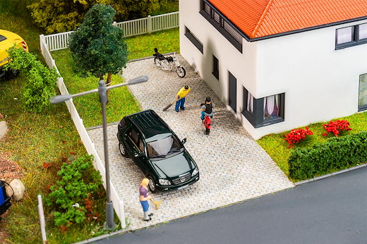 PREMIUM Strassenfolie Kopfsteinpflaster, grau meliert