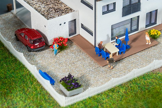 PREMIUM Strassenfolie Kopfsteinpflaster, grau meliert