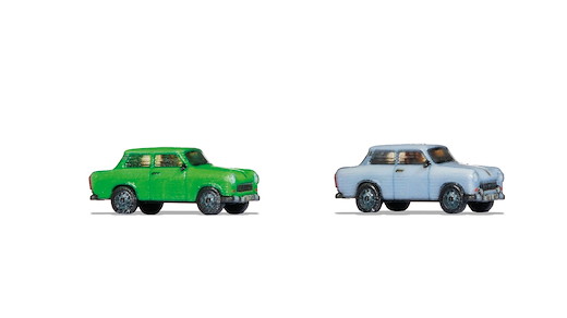 Trabant 601, 2 Stück, blau und grün