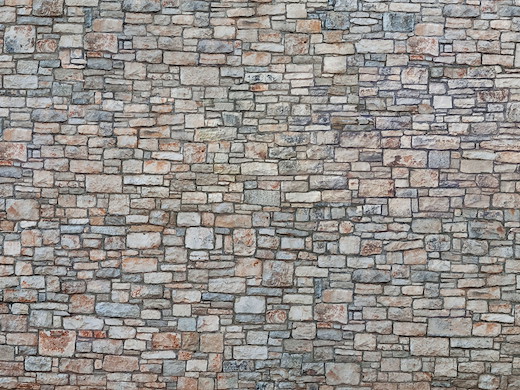 3D-Kartonplatte  Bruchsteinmauer bunt