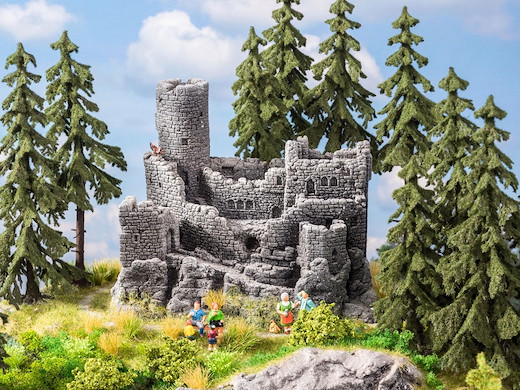 Burgruine, 15,5 x 10 cm, 12 cm hoch