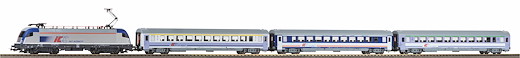 Start-Set mit Bettung E-Lok Taurus mit 3 IC Wagen PKP