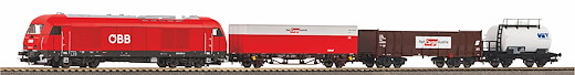 Start-Set mit Bettung Herkules ÖBB mit 3 Güterwagen