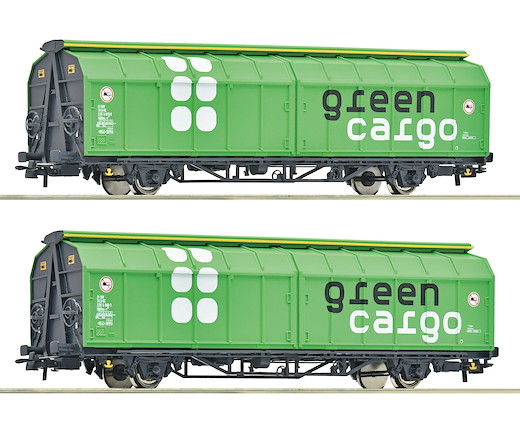 2-tlg. Set: Schiebewandwagen, Green Cargo, SJ