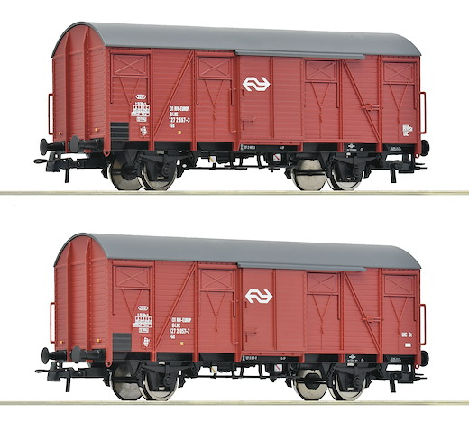2-tlg. Set: Gedeckte Güterwagen, NS