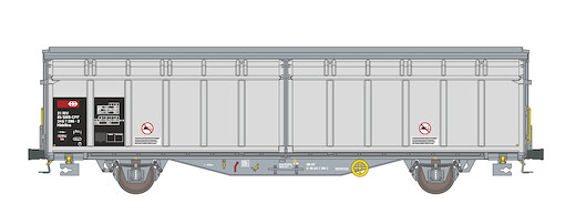 SBB 2-achsiger Schiebewandwagen Hbbillns silbrig, Ep.VI