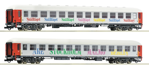 2-tlg. Set: Reisezugwagen, Snälltåget, Privatbahn