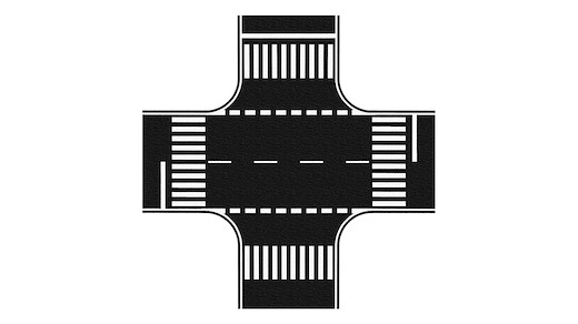 Kreuzung Asphalt