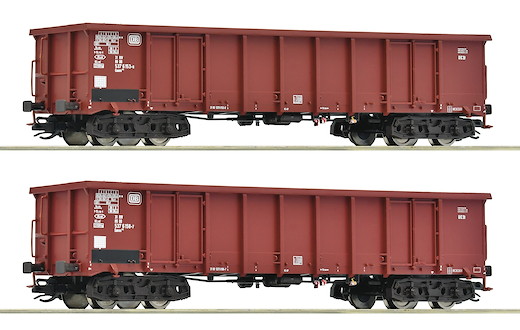2-tlg. Set: Offene Güterwagen, DB