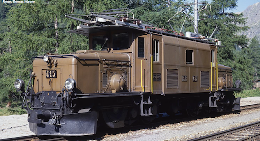 RhB Ge6/6-I 415 Krokodil & 3 EW I und Gepäckwagen in grün