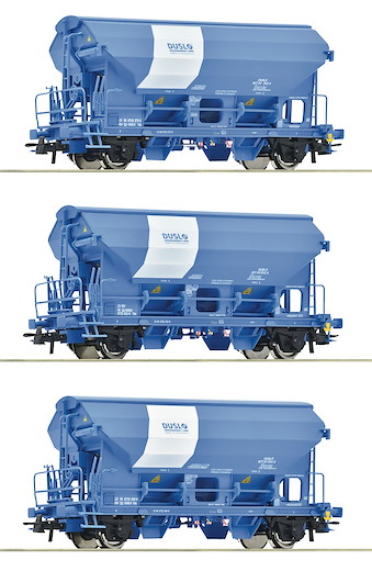 3-tlg. Set: Schwenkdachwagen, Duslo, Privatbahn