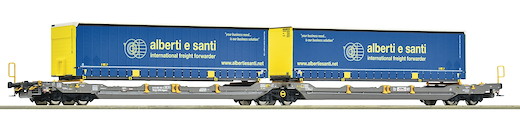 Doppeltaschen-Gelenkwagen T3000e, Hupac, Privatbahn