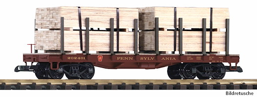 G Rungenwagen PRR mit Holzladung