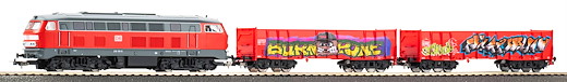 Start-Set kids Güterzug BR 218 DB AG mit zwei offenen Güterwagen Eaos