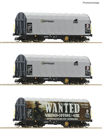 3-tlg. Set: Schiebeplanenwagen, Captrain